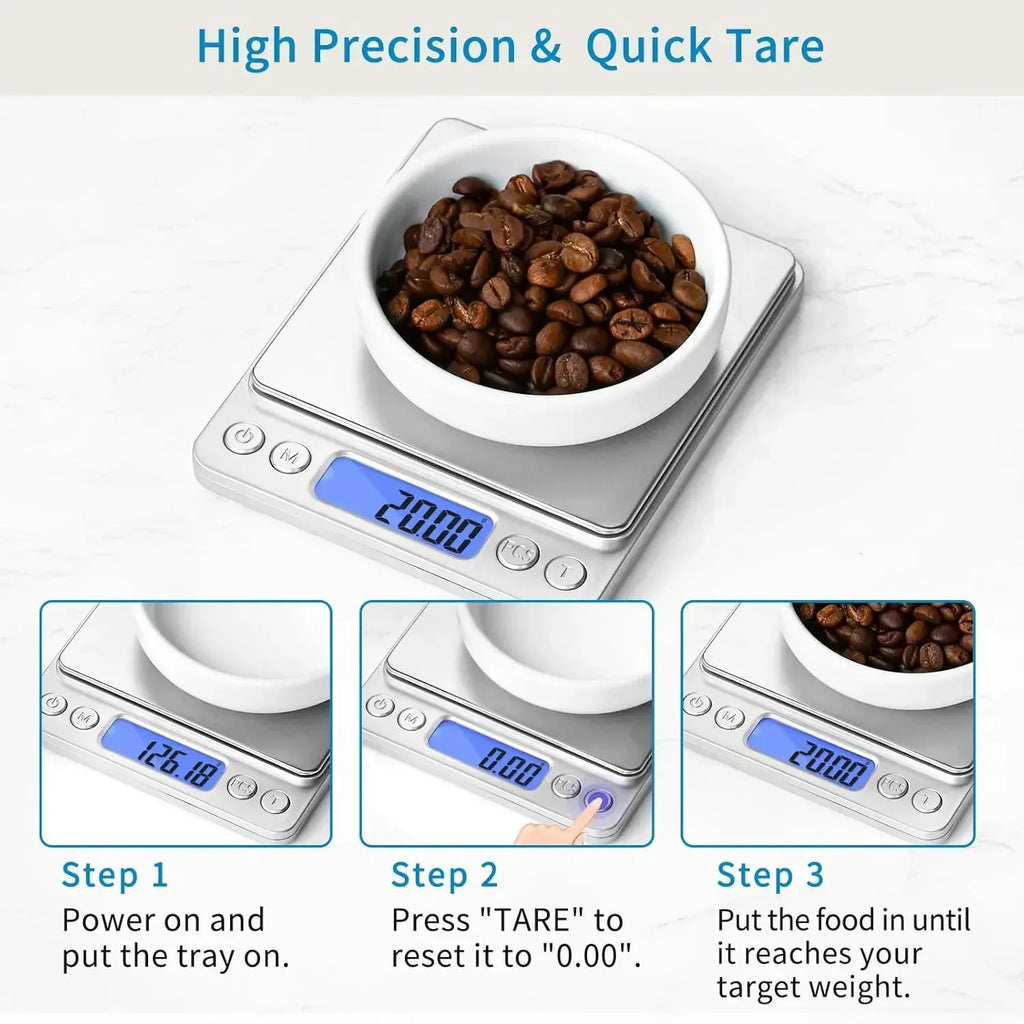 0.01g Digital Kitchen Scale Jewelry Smart Precision LCD Electronic Pocket Portable Food Scales Gram Weight Balance