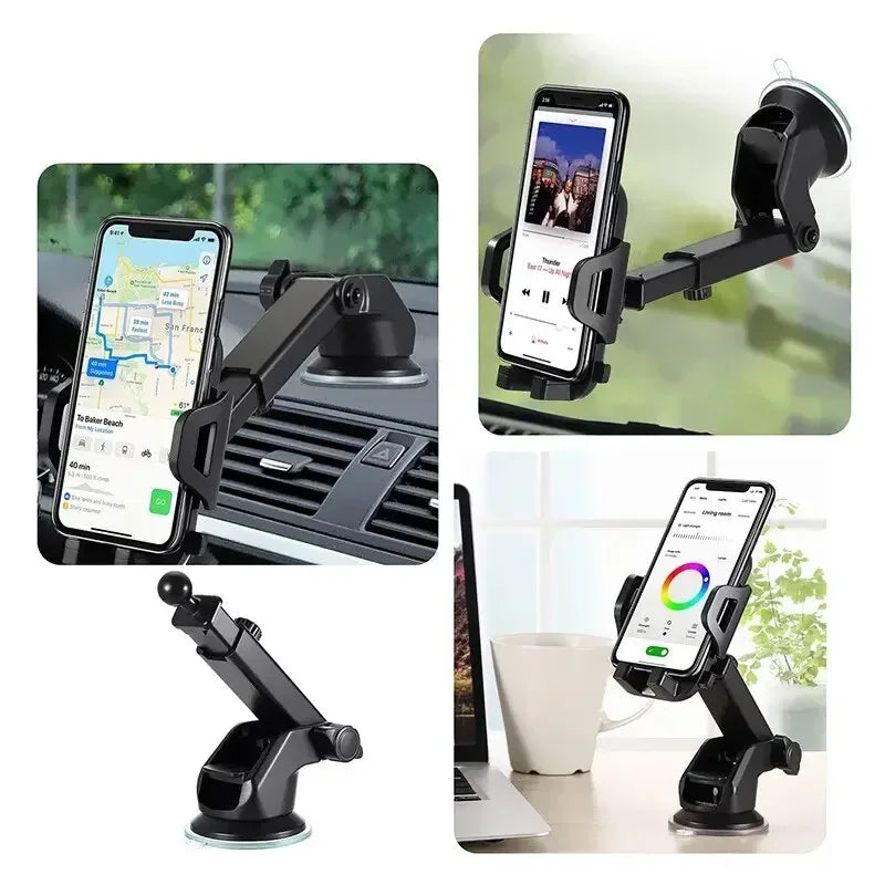 360° Rotatable Stable Car Phone Bracket Universal Windshield Suction Cup Air Vent Mount Car Phone Holder Stand for Mobile Phones