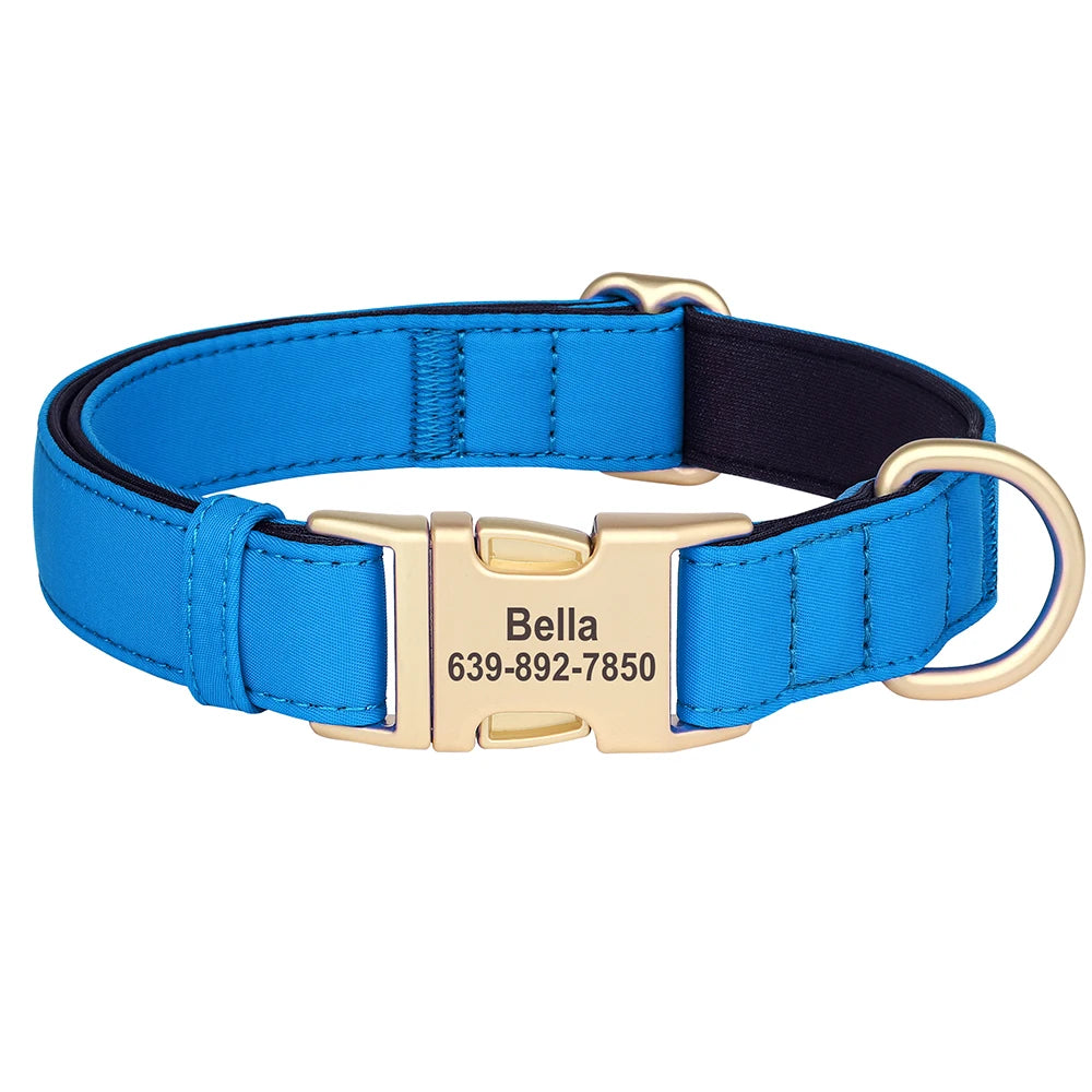 Personalized Dog Collar Waterproof Nylon Soft Padded