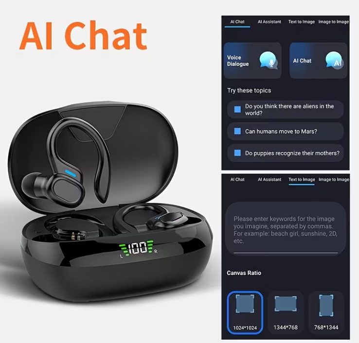 Brand New 144 Translation Headphones: Instant Translation Headphones, Suitable for Travel, Business, Work, Back to School, Listening to Music, AI Headphones, Conference Recording Translation, Real-time Voice Translation