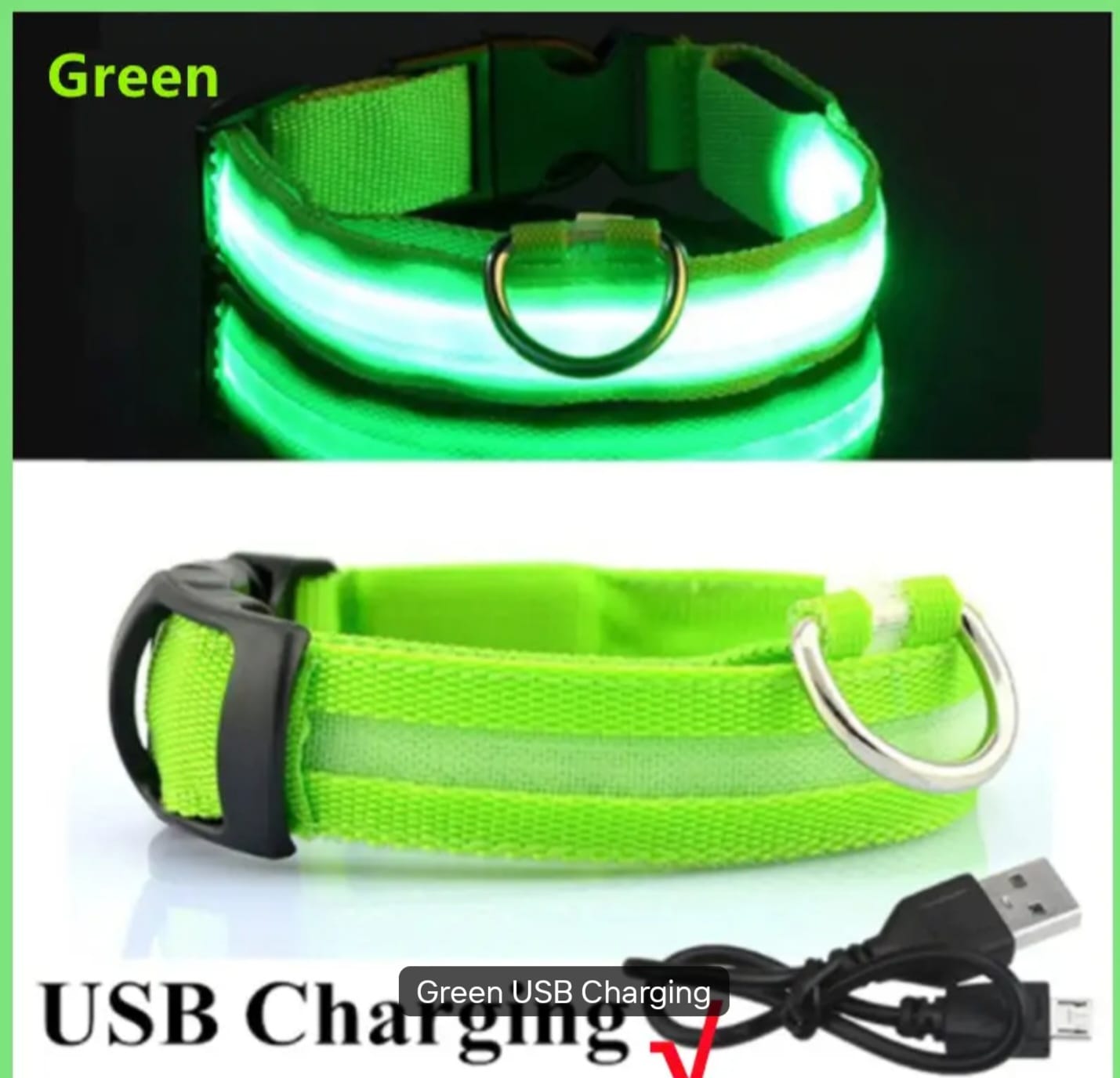 Dog Anti Lost Safety Glowing Collar Multi-Color Pendant Outdoor Waterproof Warning Led Flashing Light Strip Pet Traction Supplie