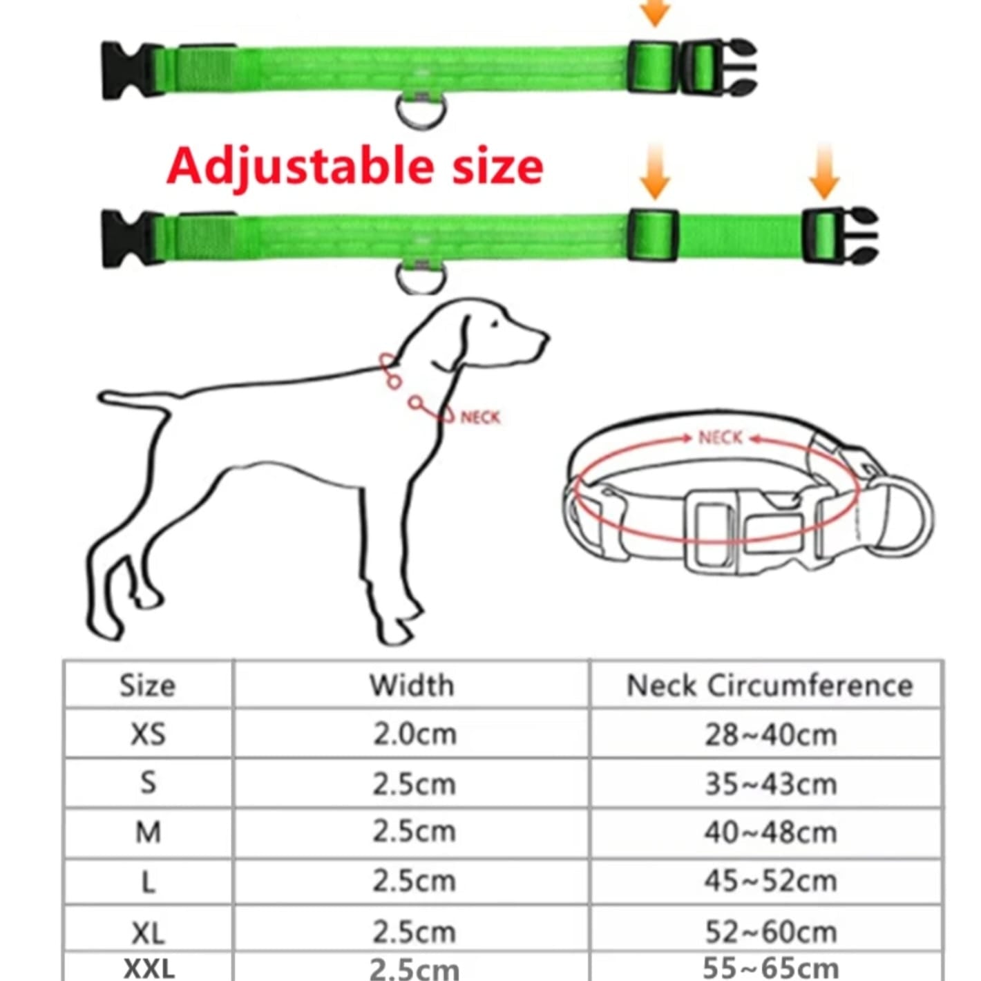 Dog Anti Lost Safety Glowing Collar Multi-Color Pendant Outdoor Waterproof Warning Led Flashing Light Strip Pet Traction Supplie