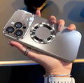 Luxury Glass Camera For Magesafe Magnetic Wireless Charge Case For iPhone 17 16 15 14 13 12 11 Pro Max Air Plus Shockproof Cover