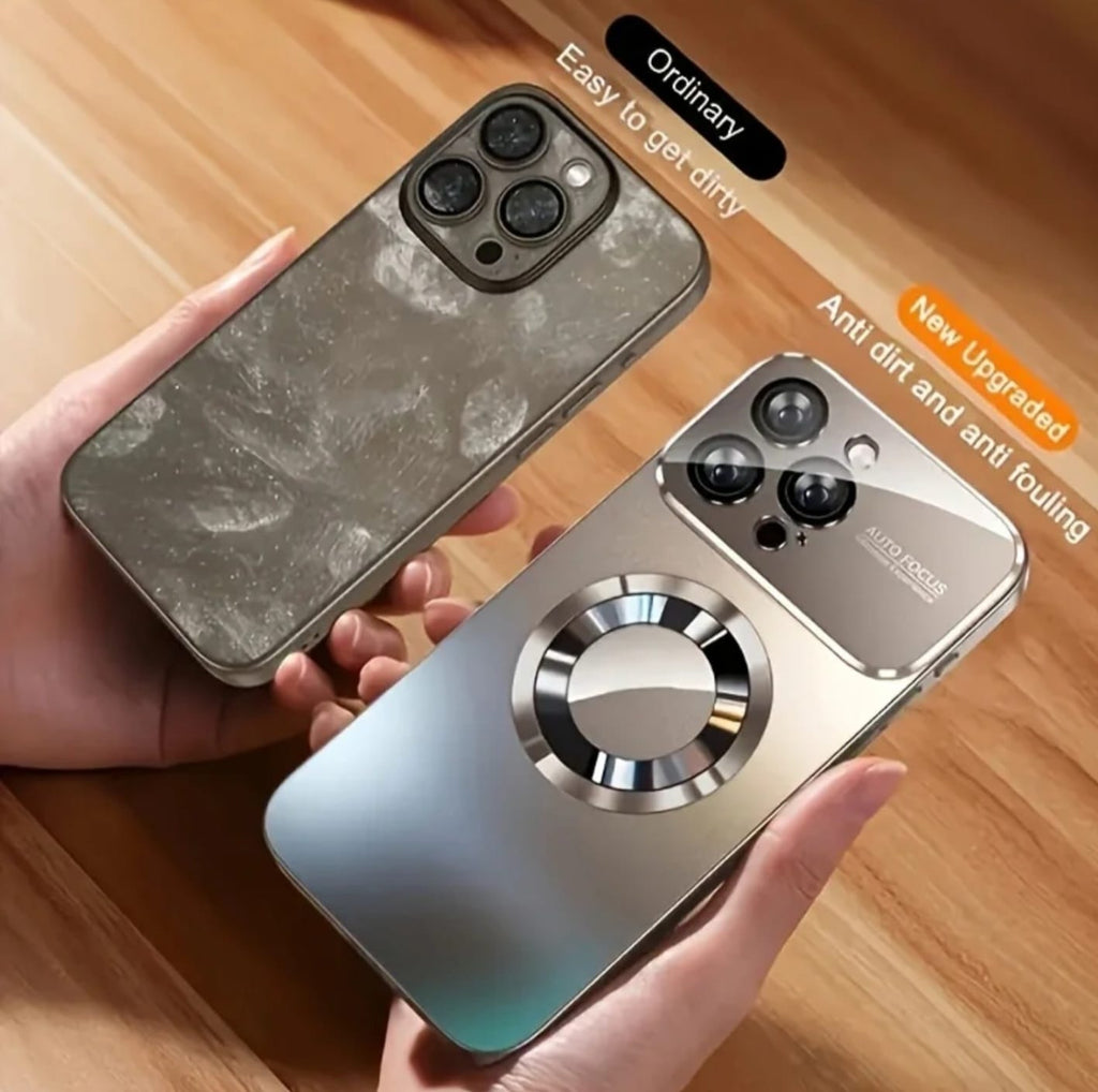 Luxury Glass Camera For Magesafe Magnetic Wireless Charge Case For iPhone 17 16 15 14 13 12 11 Pro Max Air Plus Shockproof Cover