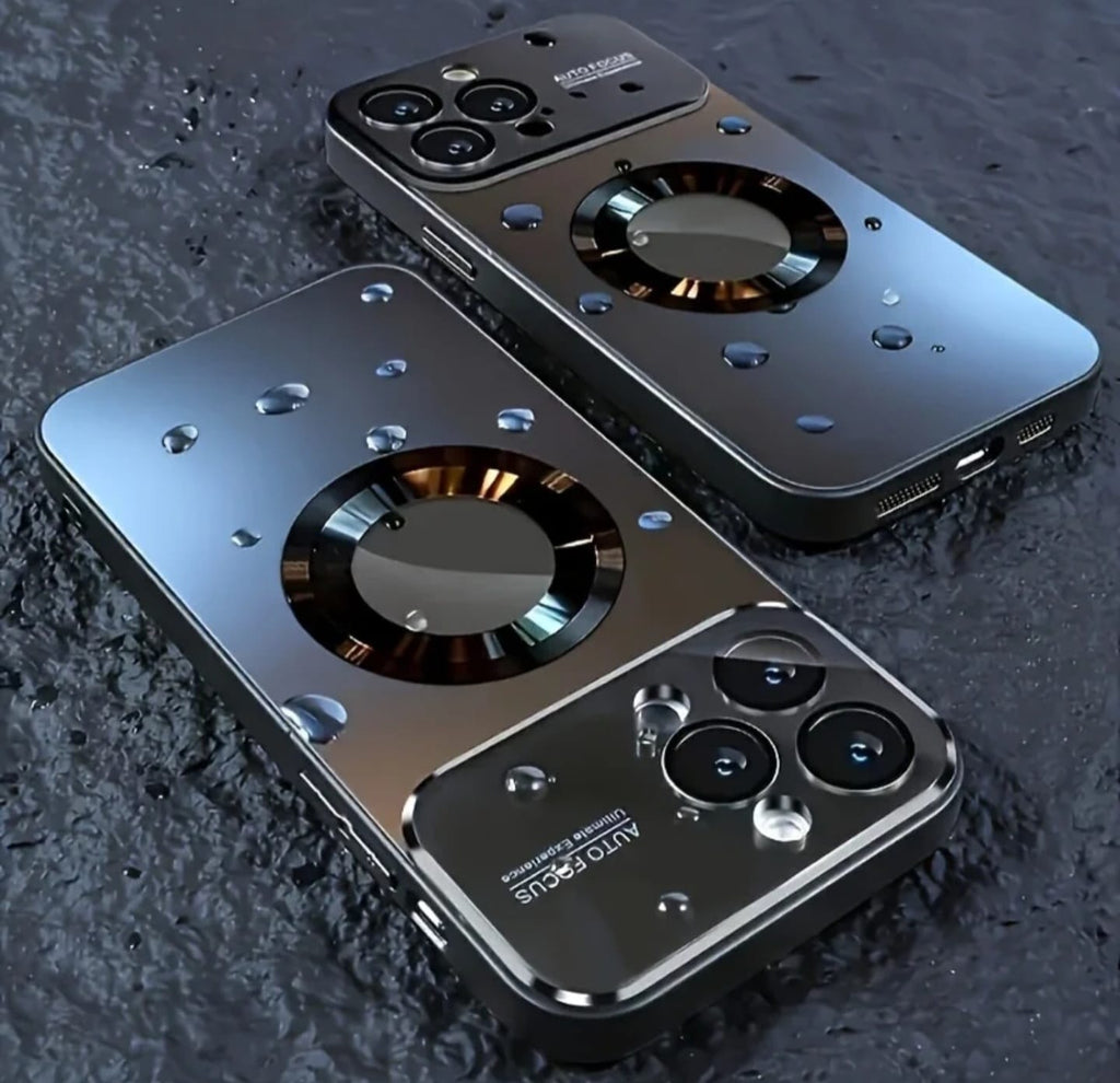 Luxury Glass Camera For Magesafe Magnetic Wireless Charge Case For iPhone 17 16 15 14 13 12 11 Pro Max Air Plus Shockproof Cover