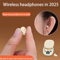 Super Small Wireless Mini Headphones, Mini Invisible Earbuds, Extra-Long Standby Headphones, with High-Definition Microphone, Type-C Charging, Volume Control, Compatible with Mobile Phones, Unisex