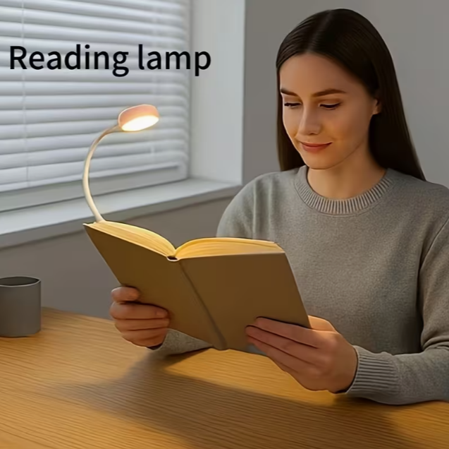Modern LED Desk Lamp with Switch, USB Rechargeable Clip-On Desk Light, Flexible for Home Use, Portable Reading Lamp Suitable for Bedroom, Living Room, Kitchen