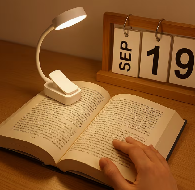 Modern LED Desk Lamp with Switch, USB Rechargeable Clip-On Desk Light, Flexible for Home Use, Portable Reading Lamp Suitable for Bedroom, Living Room, Kitchen
