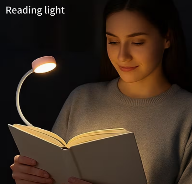 Modern LED Desk Lamp with Switch, USB Rechargeable Clip-On Desk Light, Flexible for Home Use, Portable Reading Lamp Suitable for Bedroom, Living Room, Kitchen