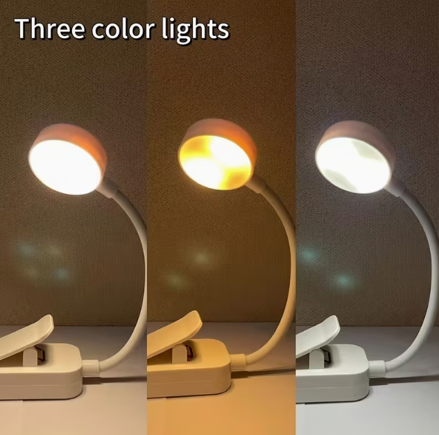 Modern LED Desk Lamp with Switch, USB Rechargeable Clip-On Desk Light, Flexible for Home Use, Portable Reading Lamp Suitable for Bedroom, Living Room, Kitchen