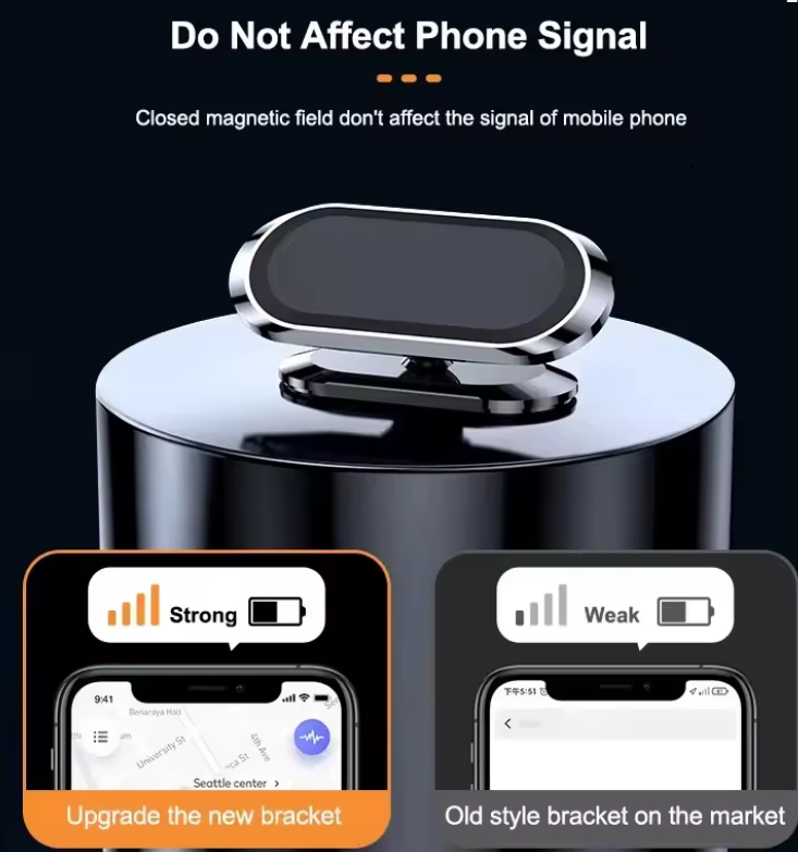 Simple Mini Strip Shape Magnetic Car Phone Holder Car Accessories Magnetic Magnets Markless